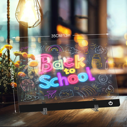 LED Note Board Night Light – 7-Color Acrylic Message & Drawing Board Gift