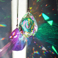 Grand pendentif prisme arc-en-ciel en cristal, attrape-soleil, décoration suspendue avec réfraction de la lumière, décoration de mariage, de maison, de fête