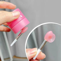 Silicone Lip Balm Brush with Sucker Dust Cover | Portable Makeup Applicator
