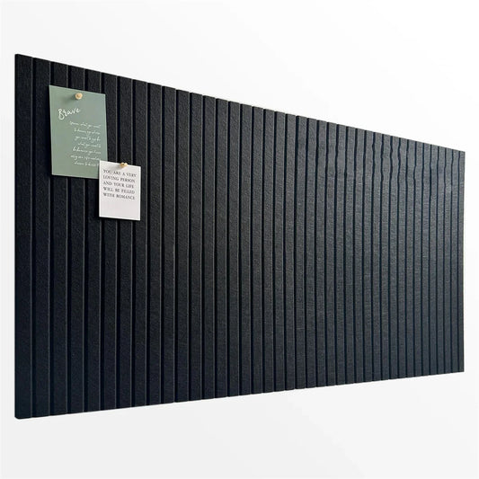 6 pizarras grandes de corcho para oficina, alternativa de fieltro negro, paneles de pared ranurados, azulejos de fieltro para tablones de anuncios para pared de oficina