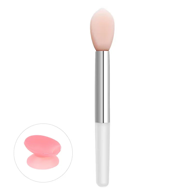 Silicone Lip Balm Brush with Sucker Dust Cover | Portable Makeup Applicator