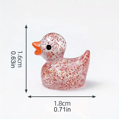 20pcs Glitter Mini Resin Duck Little Duck Figure Tiny Duck for Garden Micro Landscape Aquarium Potted Dollhouse Decoration Decor