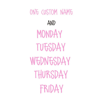 Days of the Week Labels | Personalized Vinyl Decals for Drawer and Storage Organization