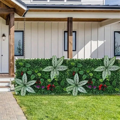 Paneles de Pared Verde Artificial Decoración de Hierba de Selva Falsa para el Hogar Jardín Alfombrillas de Vegetación Vibrante para Patio Exterior Bodas Navidad