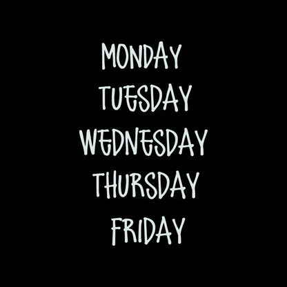 Days of the Week Labels | Personalized Vinyl Decals for Drawer and Storage Organization