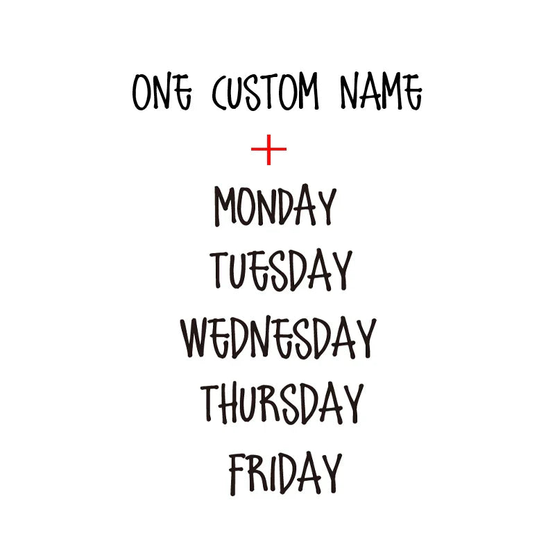 Days of the Week Labels | Personalized Vinyl Decals for Drawer and Storage Organization