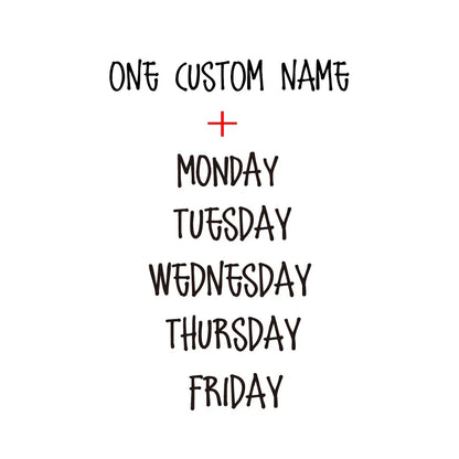 Days of the Week Labels | Personalized Vinyl Decals for Drawer and Storage Organization