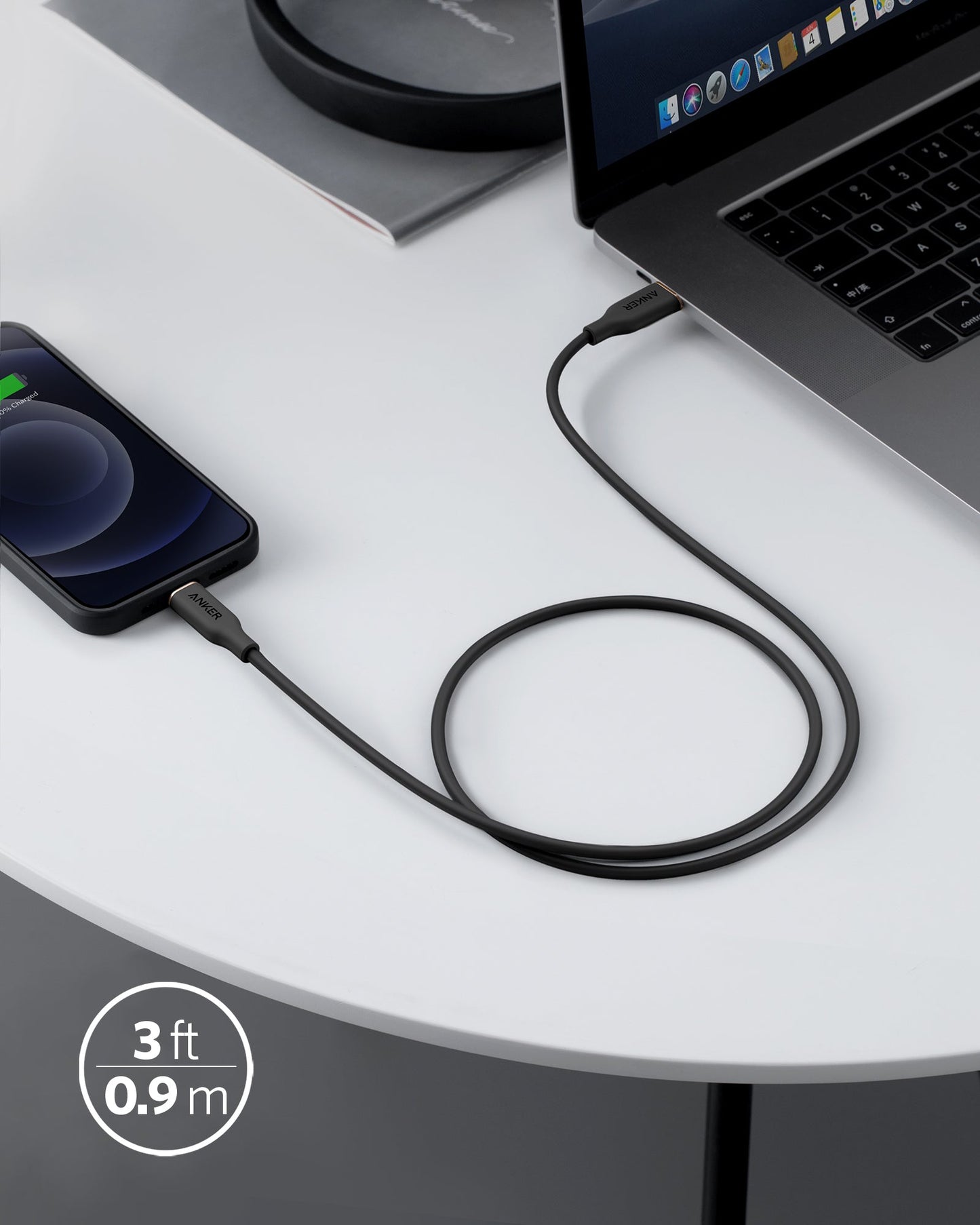 Anker <b>641</b> Cable USB-C a Lightning (Flow, 0.9 m de silicona)