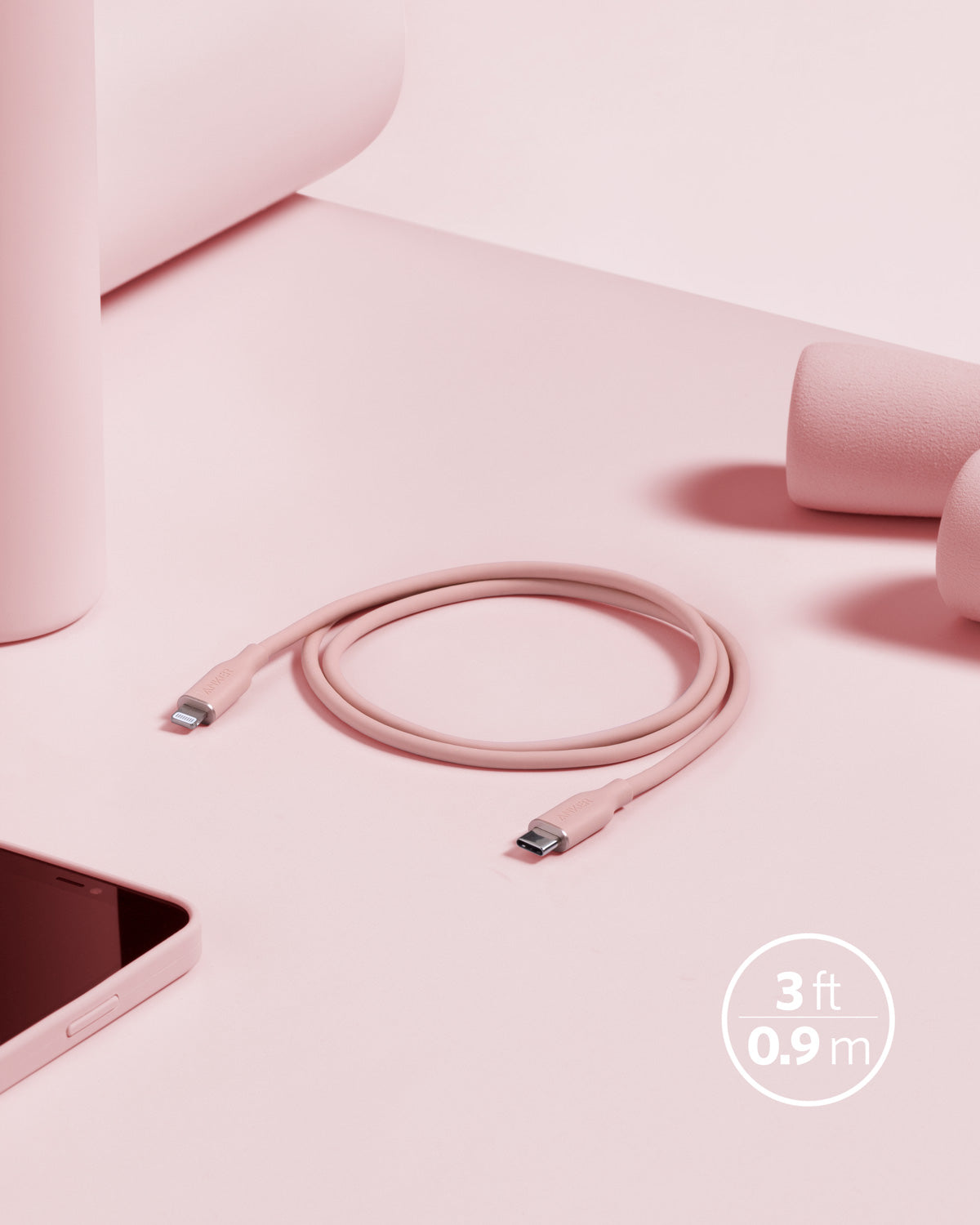 Anker <b>641</b> Cable USB-C a Lightning (Flow, 0.9 m de silicona)