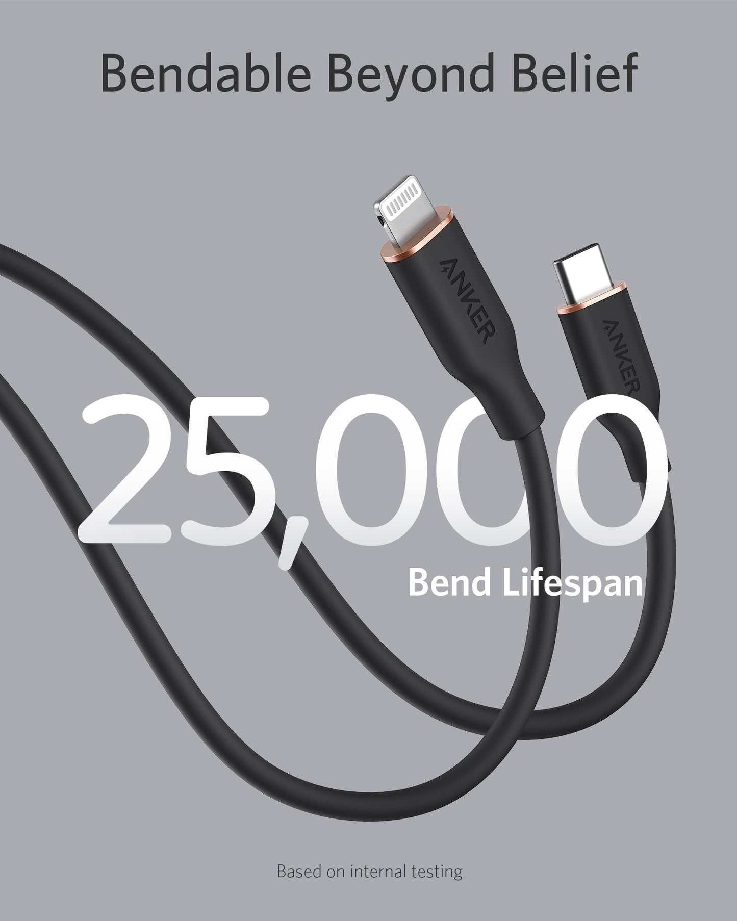 Anker <b>641</b> Cable USB-C a Lightning (Flow, 0.9 m de silicona)