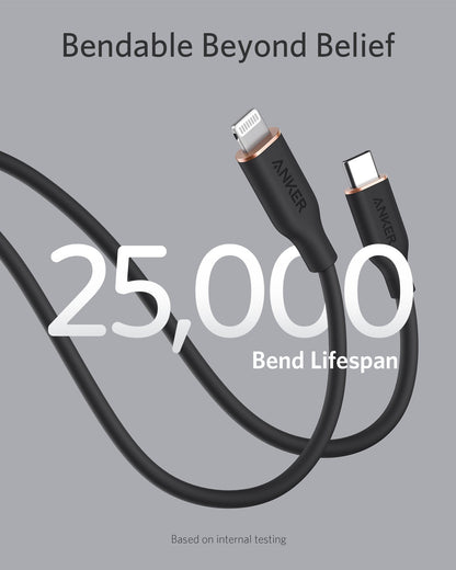 Anker <b>641</b> Cable USB-C a Lightning (Flow, 0.9 m de silicona)
