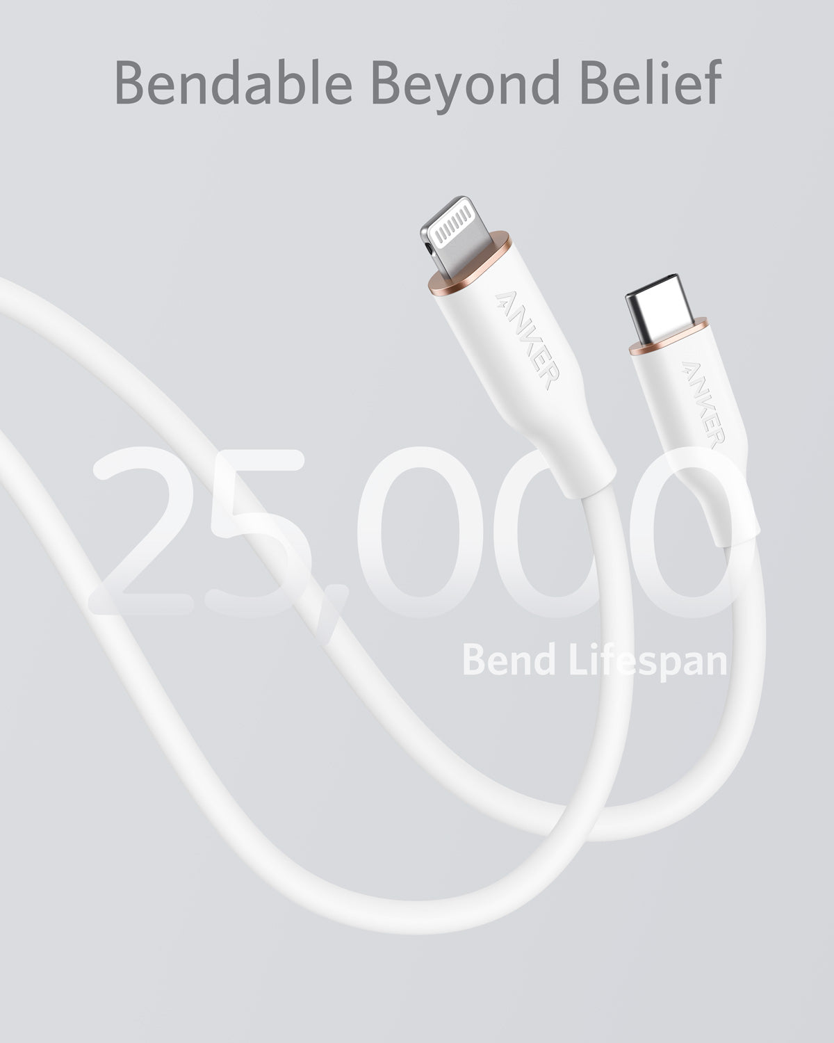 Anker <b>641</b> Cable USB-C a Lightning (Flow, 0.9 m de silicona)