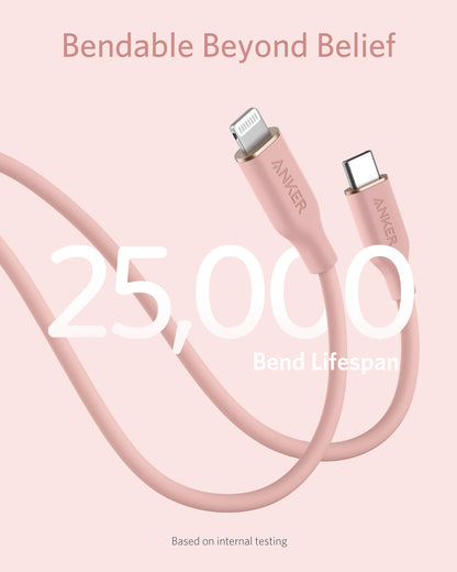 Anker <b>641</b> Cable USB-C a Lightning (Flow, 0.9 m de silicona)