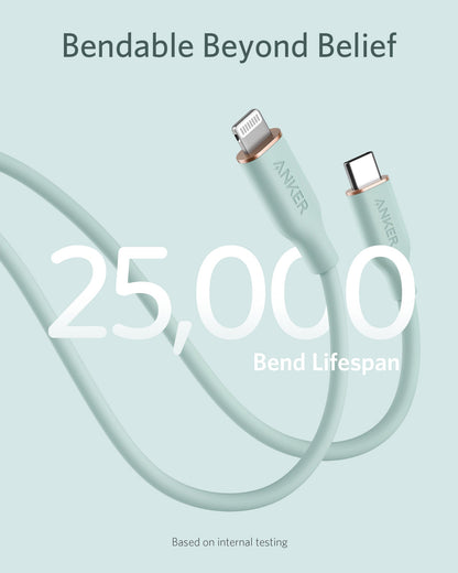 Anker <b>641</b> Cable USB-C a Lightning (Flow, 0.9 m de silicona)
