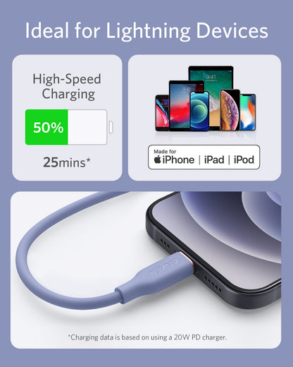 Anker <b>641</b> Cable USB-C a Lightning (Flow, 0.9 m de silicona)
