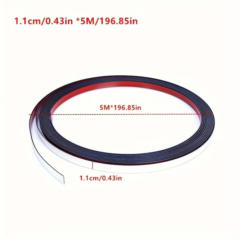 1 ruban autocollant PVC 5 m 1,1 cm pour décoration de carreaux - Bande adhésive étanche pour cadres de décoration murale