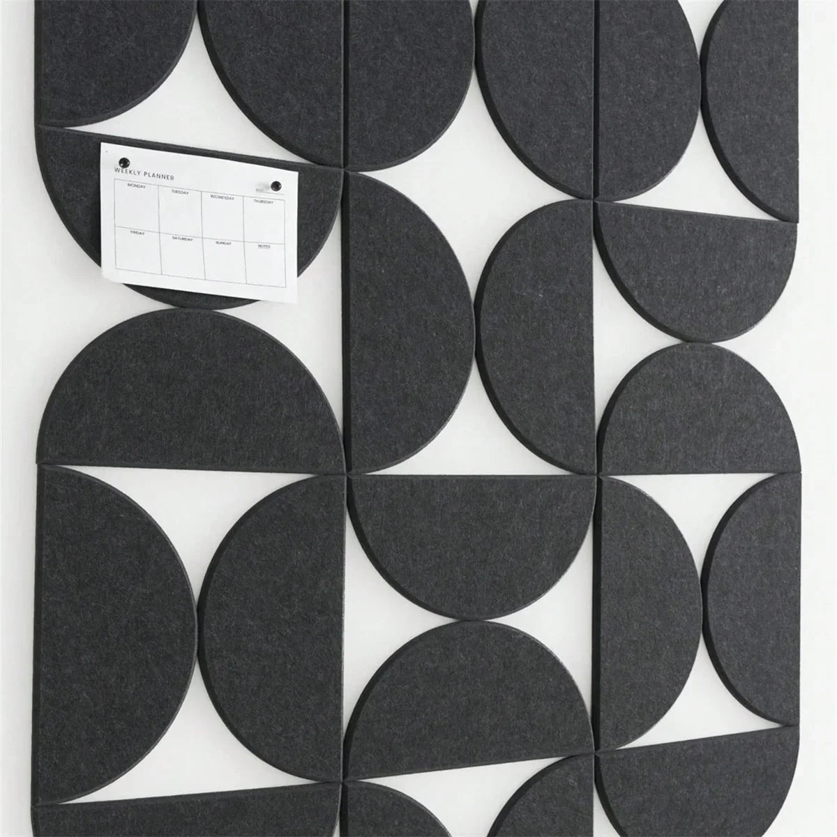 Kit de 12 Panneaux Muraux Décoratifs en Feutre, Carreaux Muraux Semi-Circulaires en Feutre pour la Décoration Intérieure, Dalles en Feutre Auto-Adhésives
