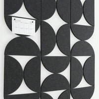 Kit de 12 Panneaux Muraux Décoratifs en Feutre, Carreaux Muraux Semi-Circulaires en Feutre pour la Décoration Intérieure, Dalles en Feutre Auto-Adhésives