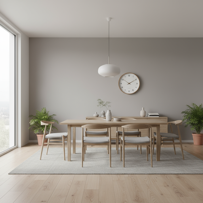 Nordic Wooden Wall Clock 30cm Silent Quartz Minimalist Numeric Dial