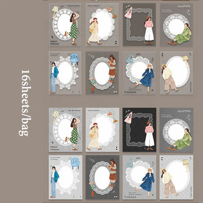 Mr.Paper 16Pcs Light Sleep Manuscript Sticker Pack | Hand-Drawn Journal Decor Kit