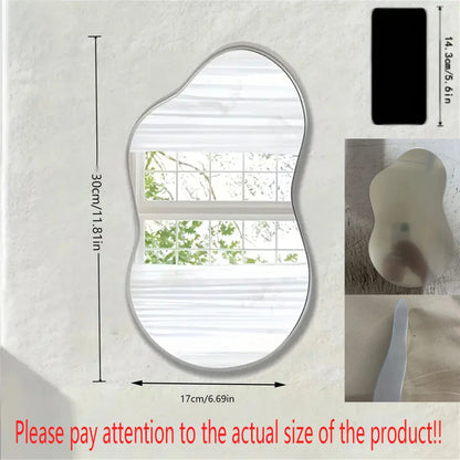 1pc Irregular Wall Mirror Cloud Mirror Asymmetric Acrylic Wall Mirror Suitable For Home Decoration, Room, Bathroom Living Room