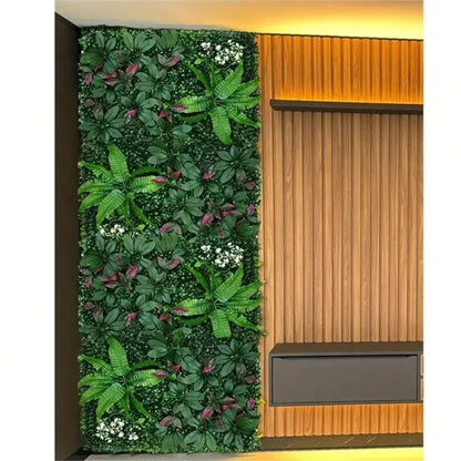 Paneles de Pared Verde Artificial Decoración de Hierba de Selva Falsa para el Hogar Jardín Alfombrillas de Vegetación Vibrante para Patio Exterior Bodas Navidad
