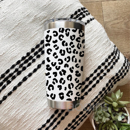 Leopard Pattern Full Wrap Vinyl Sticker for 24 oz Cold Cup | Cheetah Coffee Cup Decal