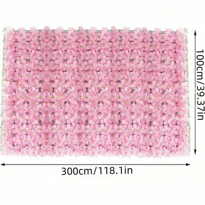 Expanding Artificial Fence Screening with Flowers Ivy Fence Screening Flower Fence Garden Wall Privacy Fence Wedding Decoration