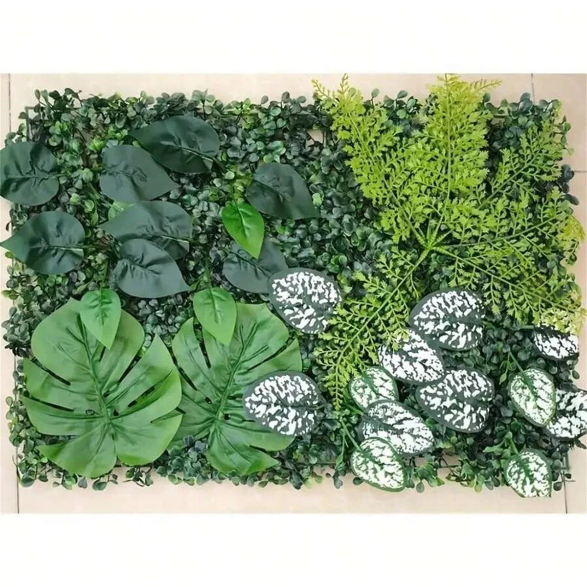 Paneles de Pared Verde Artificial Decoración de Hierba de Selva Falsa para el Hogar Jardín Alfombrillas de Vegetación Vibrante para Patio Exterior Bodas Navidad