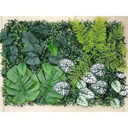 Paneles de Pared Verde Artificial Decoración de Hierba de Selva Falsa para el Hogar Jardín Alfombrillas de Vegetación Vibrante para Patio Exterior Bodas Navidad