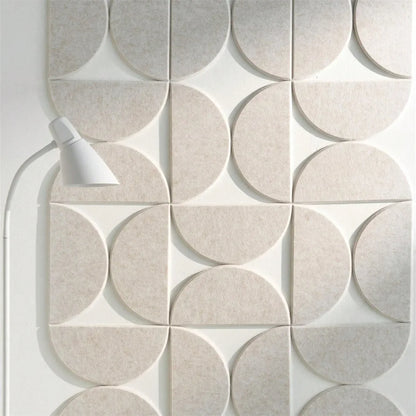 Kit de 12 Panneaux Muraux Décoratifs en Feutre, Carreaux Muraux Semi-Circulaires en Feutre pour la Décoration Intérieure, Dalles en Feutre Auto-Adhésives