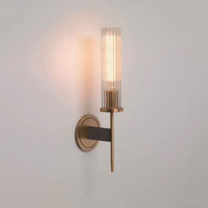 Solid Brass Wall Sconce with Glass Shade E26 15.7" Lamp
