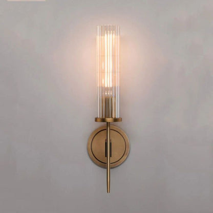 Solid Brass Wall Sconce with Glass Shade E26 15.7" Lamp