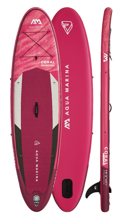 Aqua Marina CORAL 10'2" Inflatable Paddle Board All-Around Advanced SUP
