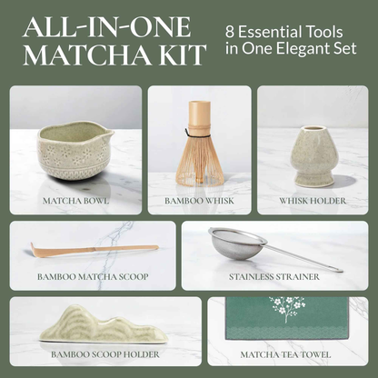 Strabella Matcha Whisk Set — Bamboo Whisk + Ceramic Bowl | Strabella