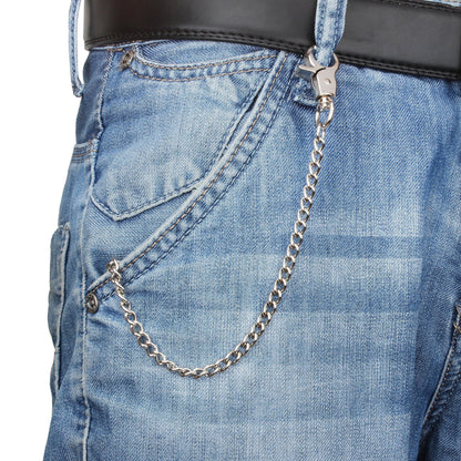 Chain 2 Pack 8" — Heavy Duty Pocket Keychain Lobster Clasp & Key Rings for Jeans