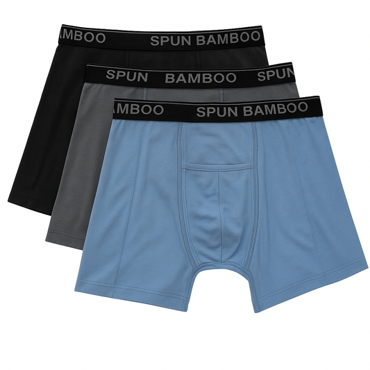 Caleçons boxeurs en viscose de bambou pour homme - Lot de 3 couleurs mélangées