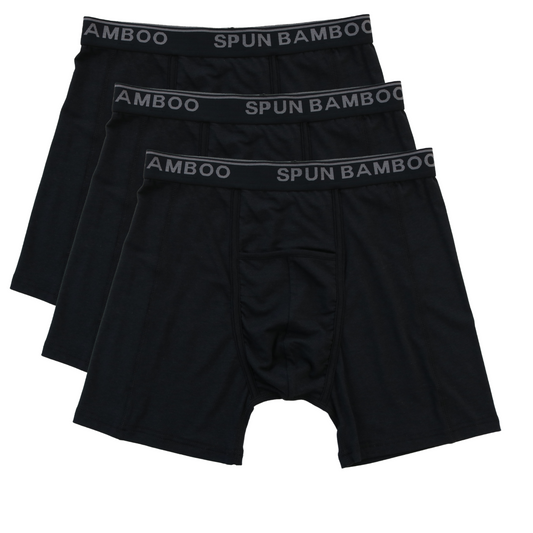 Caleçons boxeurs pour hommes en viscose de bambou noirs - paquet de 3