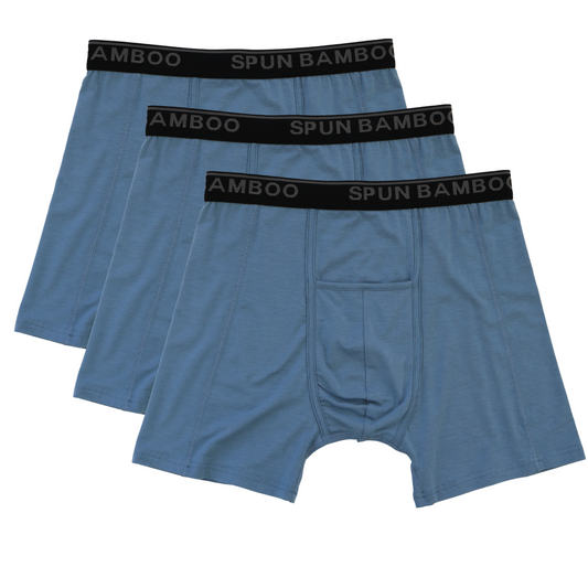 Boxer-slips en viscose de bambou pour hommes, couleur bleu acier - Lot de 3