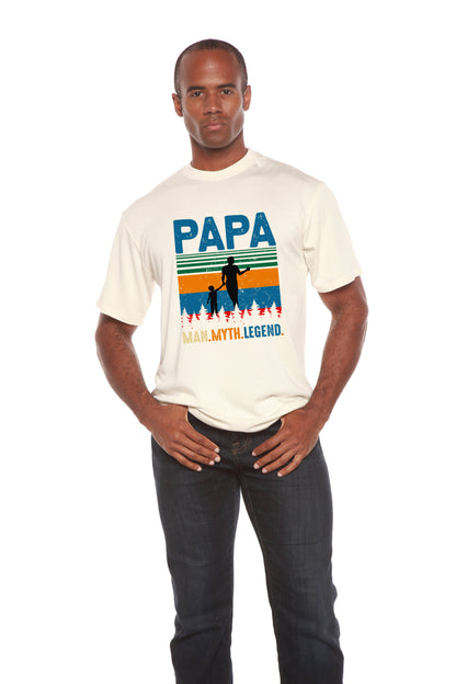 T-shirt graphique Papa Man, mythe, légende en bambou-viscose/coton bio à manches courtes pour homme