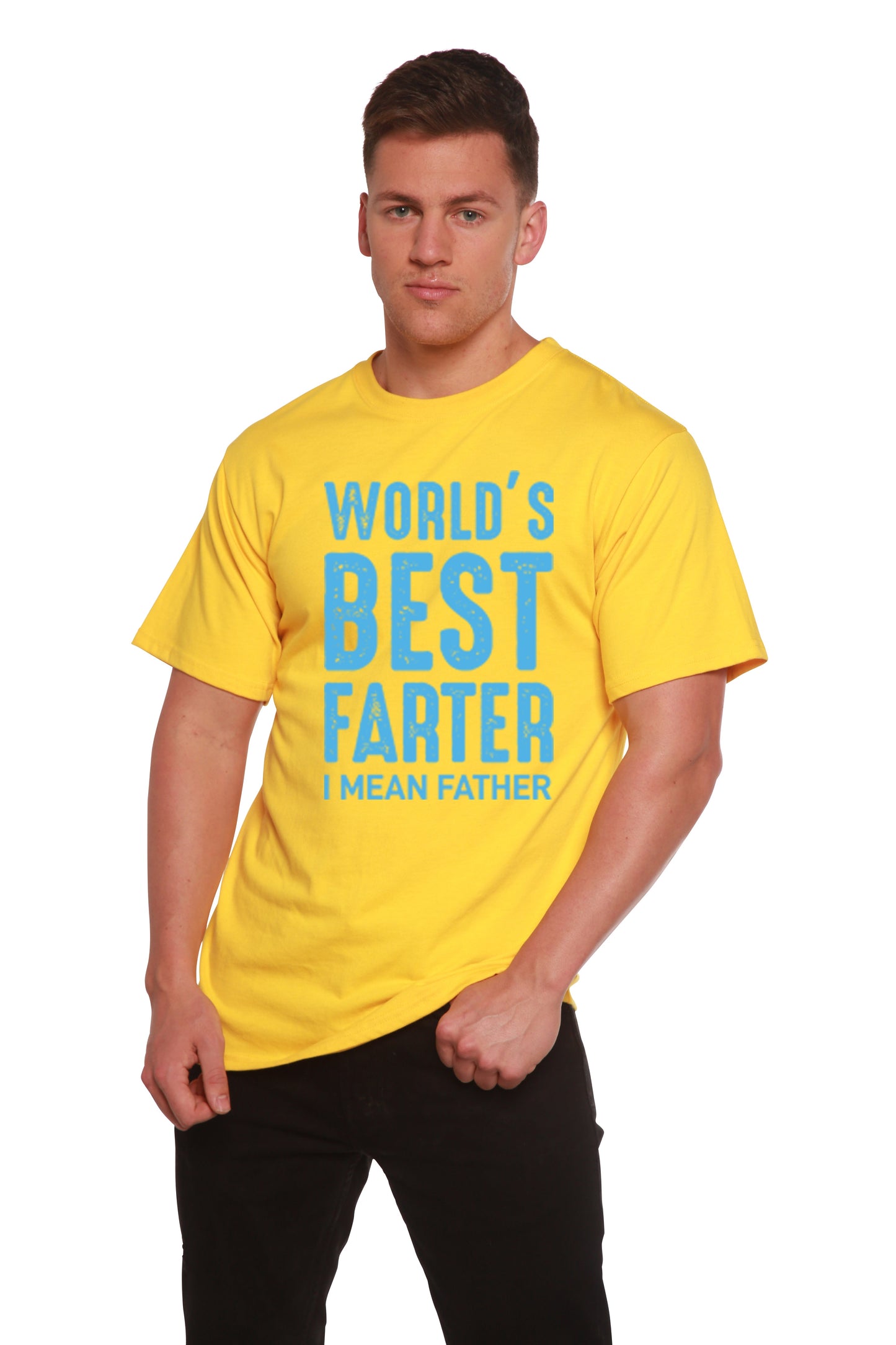 T-shirt graphique à manches courtes en bambou viscose/coton biologique pour homme - Le meilleur péteur du monde