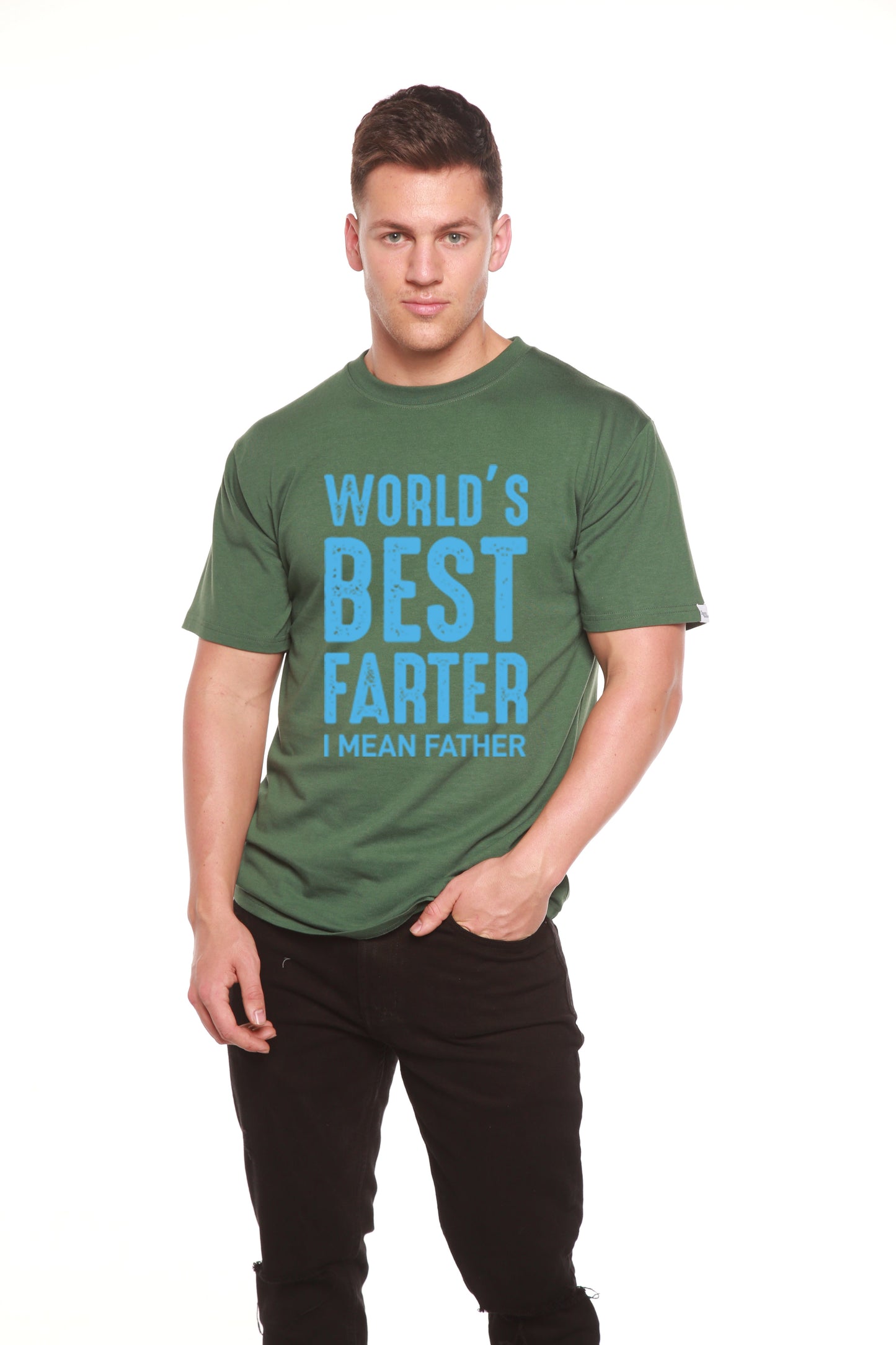 T-shirt graphique à manches courtes en bambou viscose/coton biologique pour homme - Le meilleur péteur du monde