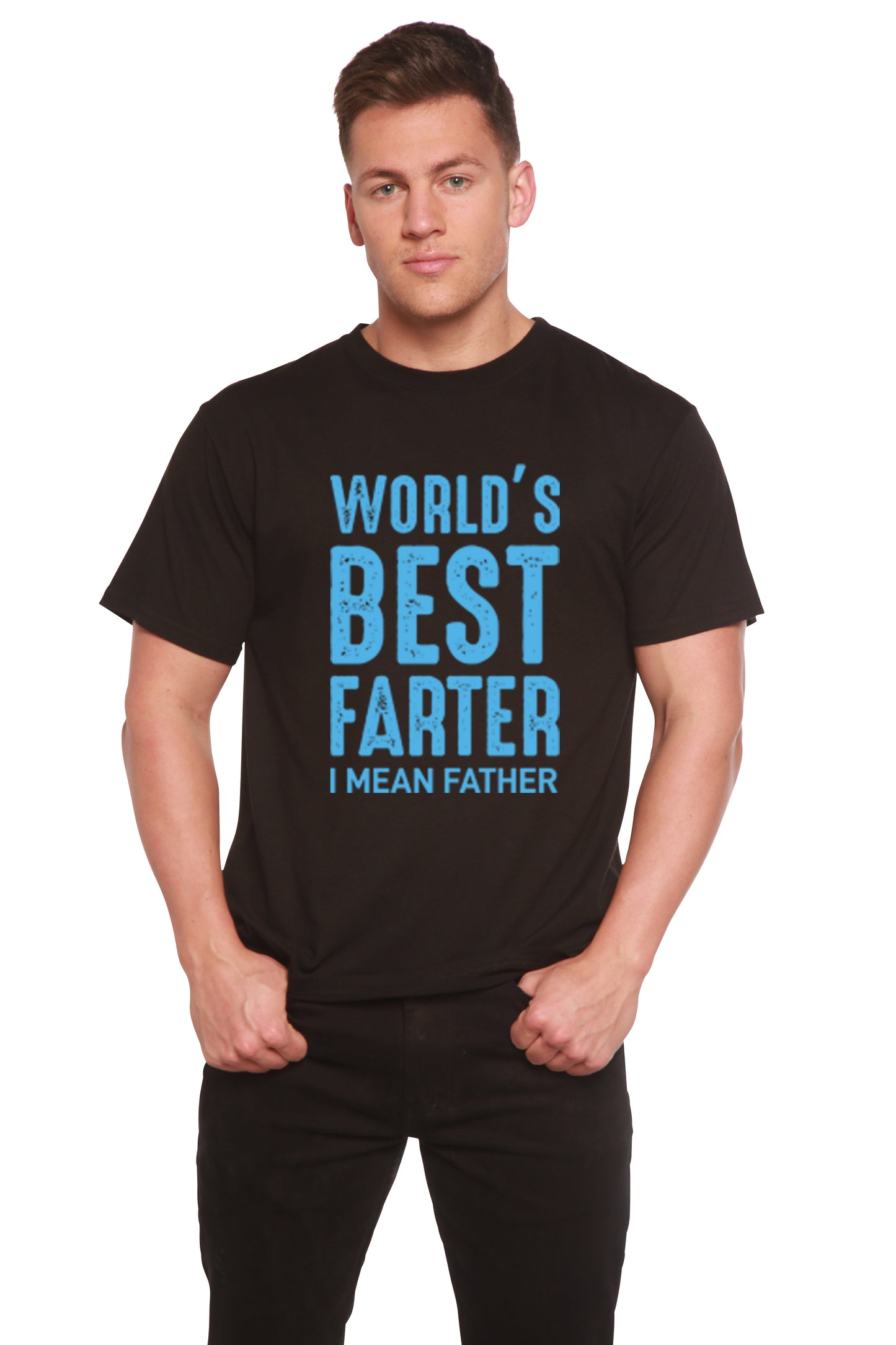 T-shirt graphique à manches courtes en bambou viscose/coton biologique pour homme - Le meilleur péteur du monde