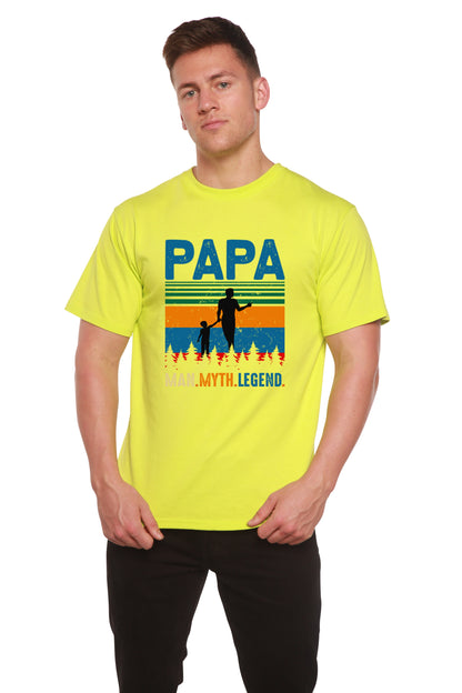 T-shirt graphique Papa Man, mythe, légende en bambou-viscose/coton bio à manches courtes pour homme