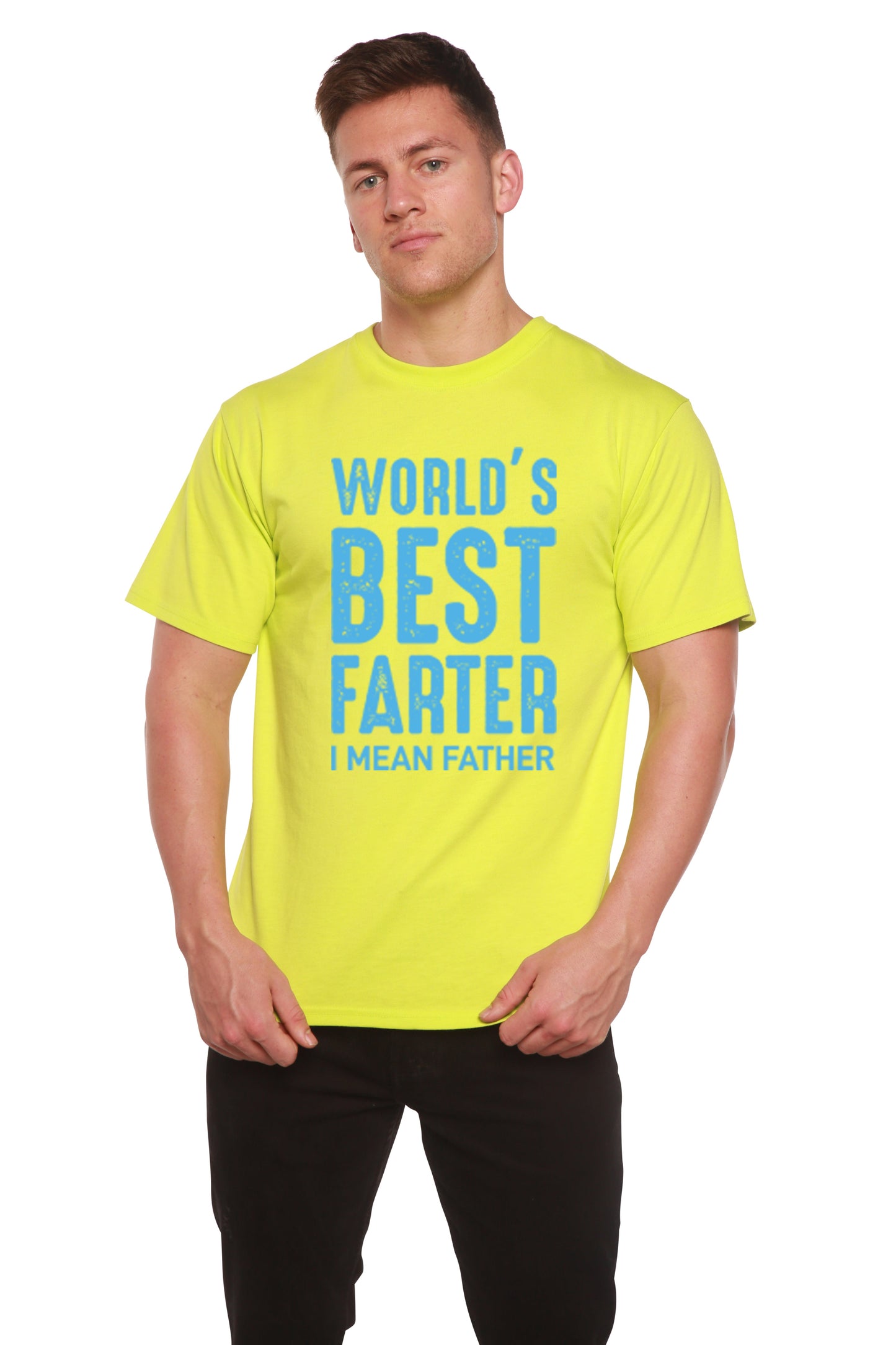 T-shirt graphique à manches courtes en bambou viscose/coton biologique pour homme - Le meilleur péteur du monde