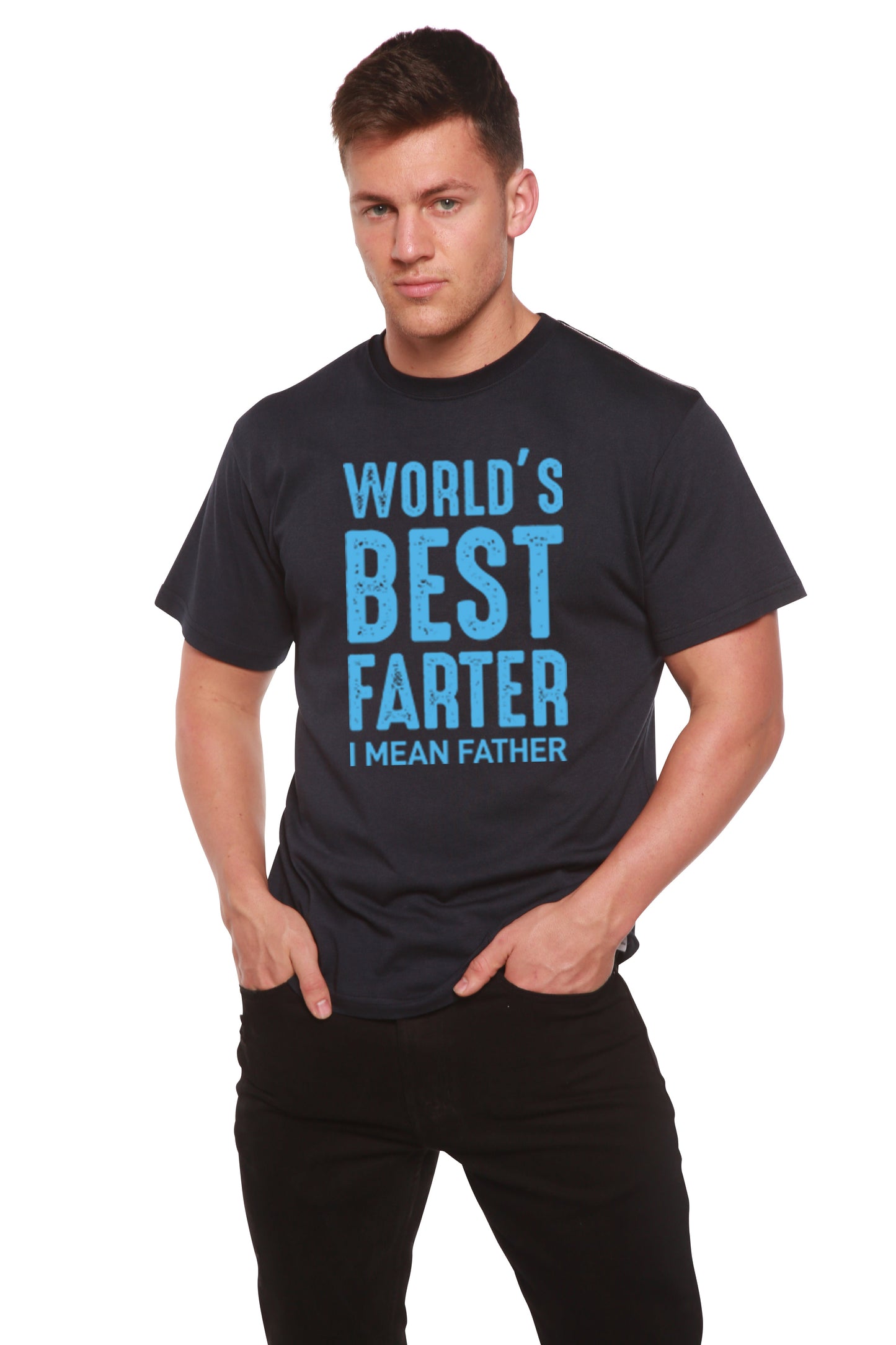 T-shirt graphique à manches courtes en bambou viscose/coton biologique pour homme - Le meilleur péteur du monde