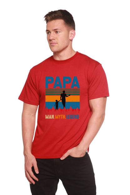 T-shirt graphique Papa Man, mythe, légende en bambou-viscose/coton bio à manches courtes pour homme