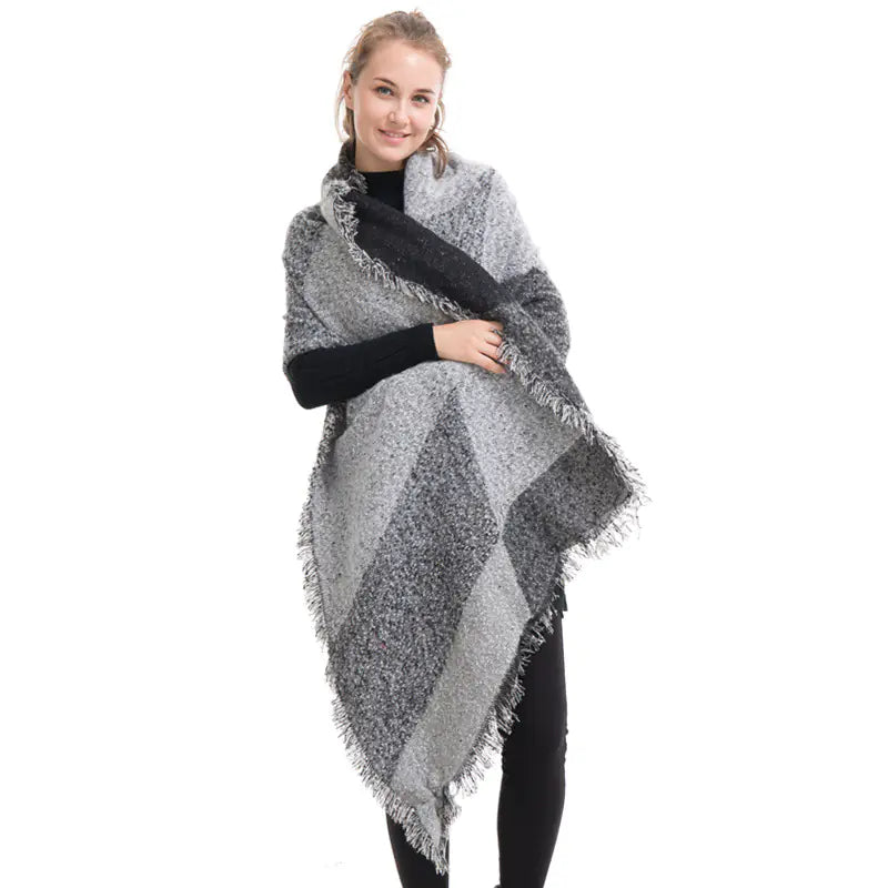 Cashmere Scarf, Checkered Shawl