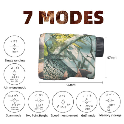1000 Yard Laser Rangefinder Hunting Golf Range Finder 6.5X Rechargeable