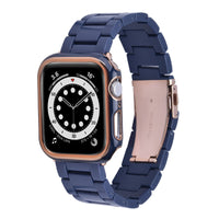 Bracelet en résine avec étui pare-chocs pour Apple Watch 40mm et 44mm